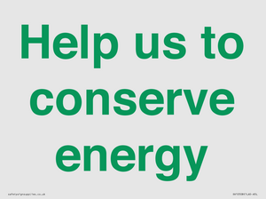 Help us to conserve energy 